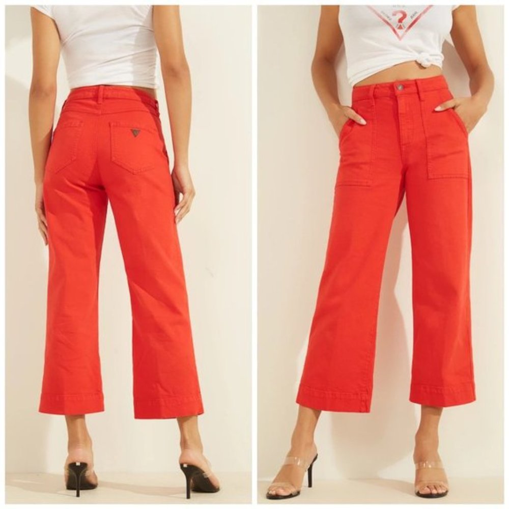 GUESS Women's Cropped Straight-Leg Jeans